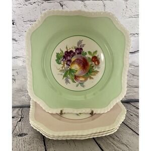 4 Vintage Johnson‎ Bros Old English/California Fruits 7 1/2" Plates